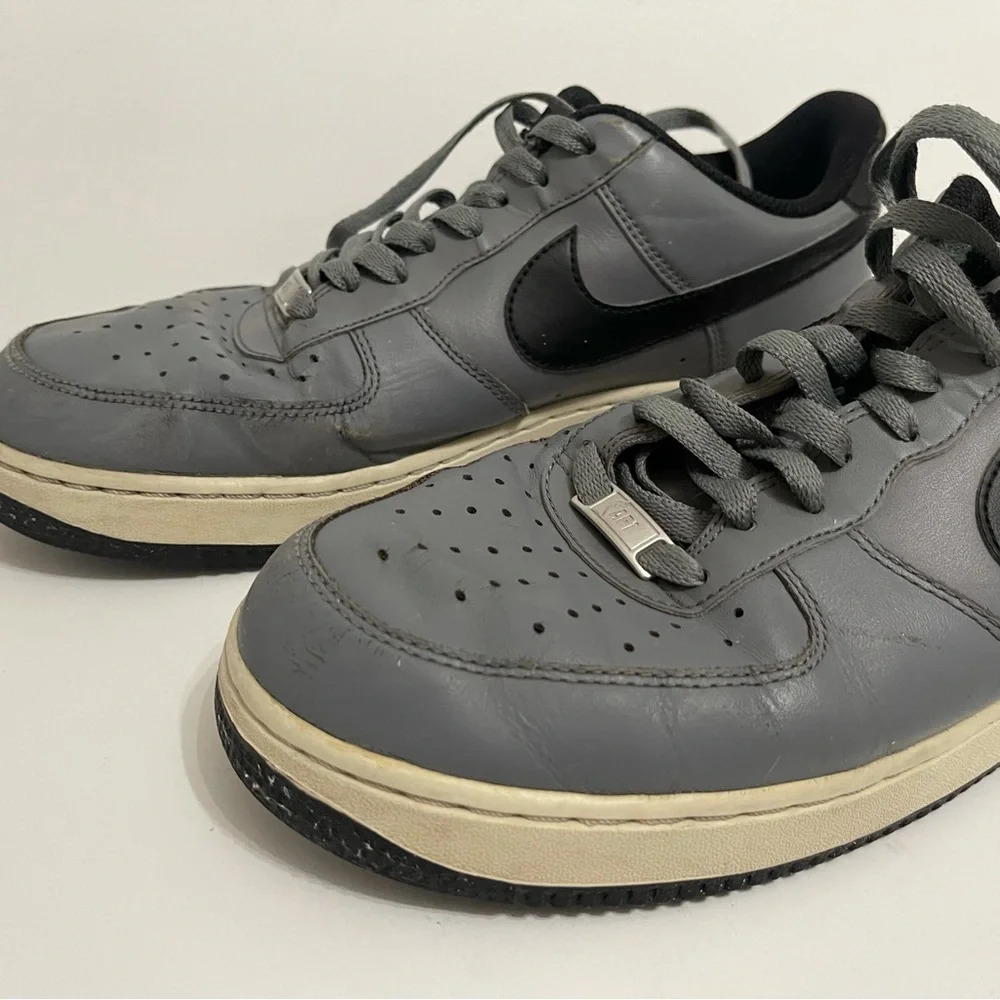 2015 Nike Air Force 1 Low Cool Grey Black White Rare 488298-086 Mens Size 10.5 - Picture 4 of 14